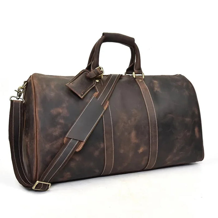 Crazy Horse Leather Travel Duffel Bag