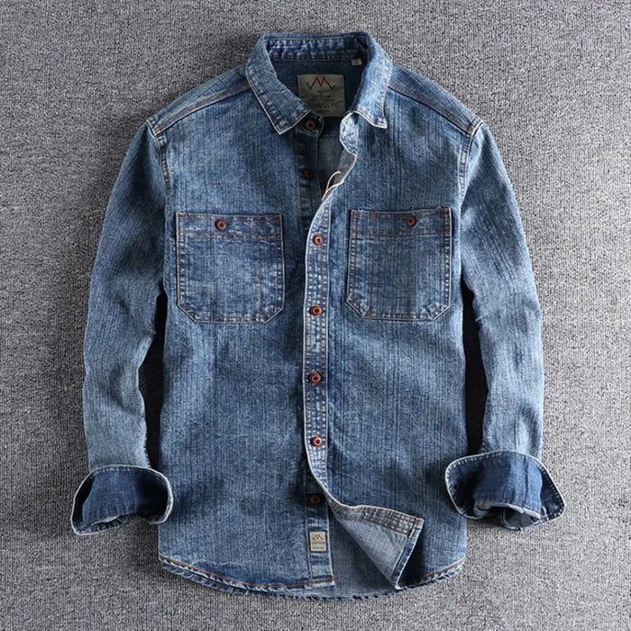 Retro Cargo Denim Shirt