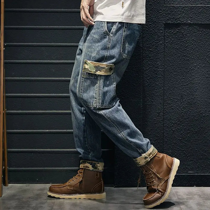 Distressed Loose Casual Retro Trousers