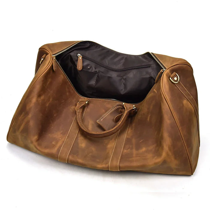 Crazy Horse Leather Travel Duffel Bag