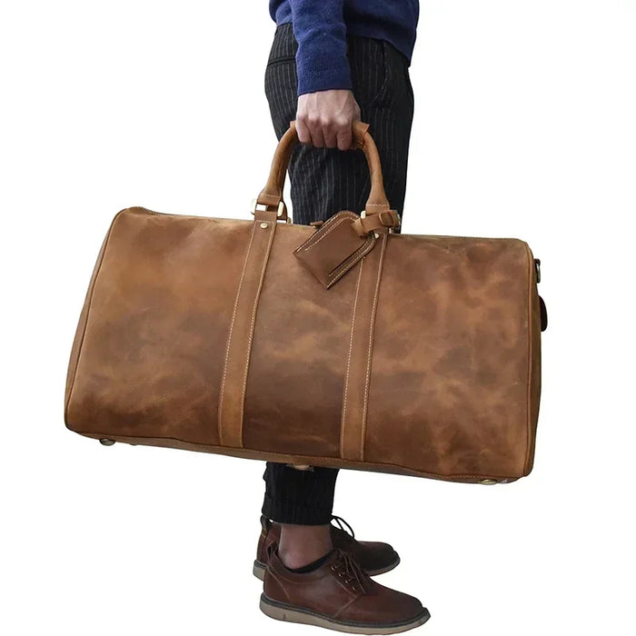 Crazy Horse Leather Travel Duffel Bag