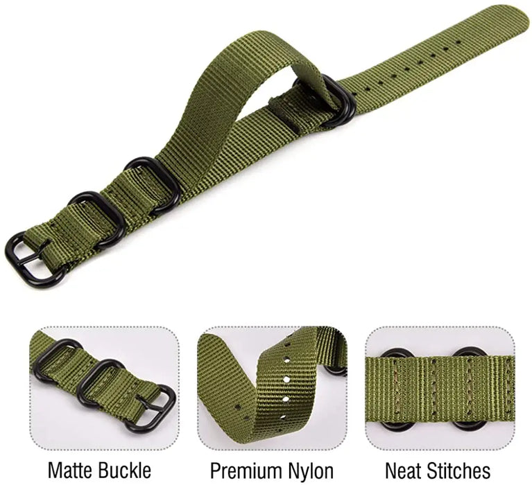 TPW Air Force Field Watch Fabric Strap 24 Hours Display Quartz Movement 42mm Dial