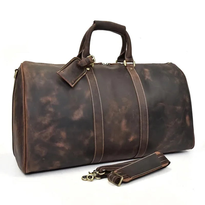 Crazy Horse Leather Travel Duffel Bag