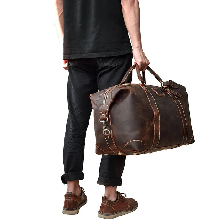 Crazy Horse Leather Travel Duffel Bag