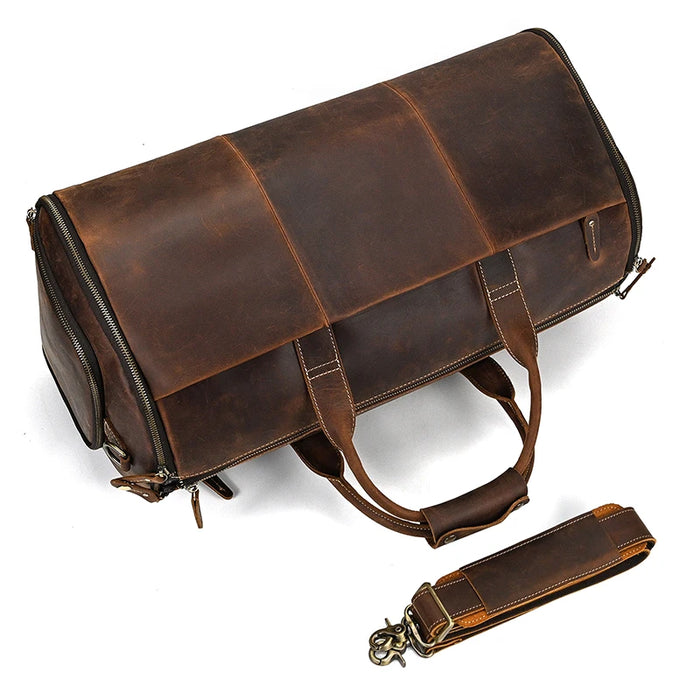 Crazy Horse Leather Travel Suit Bag