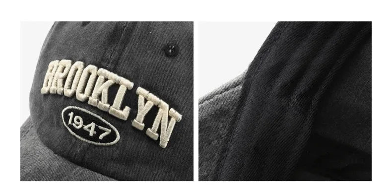 Retro Brooklyn Letter Embroidered Baseball Cap