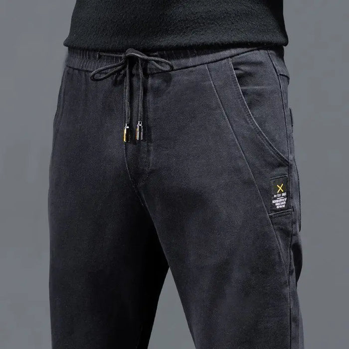 Slim Fit Elastic Waist Denim Jeans